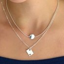 Colar Placa Corações Vazados