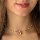Colar Choker Gota com Pérolas e Esferas