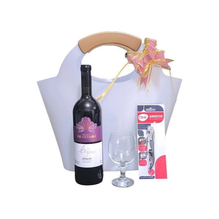 Cesta Merlot com Taça