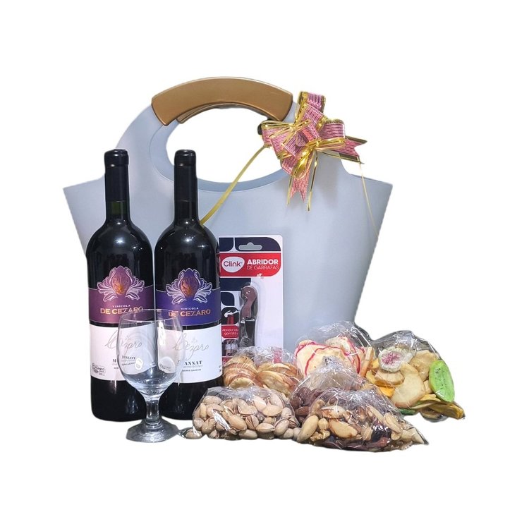 Cesta Vinho e Suco Luxo