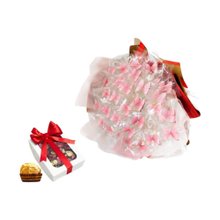 Buquê Borboleta Vermelha Pisca Led 30 Un e Ferrero 