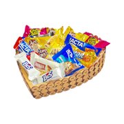 Cesta Coração Bombons Favoritos Lacta Laço Vermelho