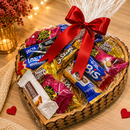 Cesta Coração Bombons Favoritos Lacta Laço Vermelho