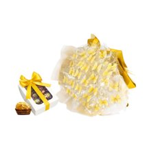 Buquê Borboleta Amarela Pisca Led 30 Un e Ferrero 