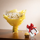 Buquê Borboleta Amarela Pisca Led 30 Un e Ferrero 