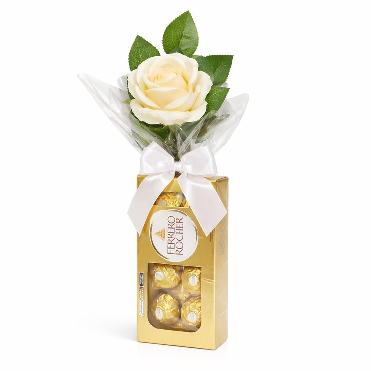 Kit Ferrero Rocher Rosa Branca Artificial