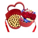 Caixa Coração Ferrero Rocher Rosas Vermelhas Favoritos