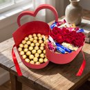 Caixa Coração Ferrero Rocher Rosas Vermelhas Favoritos
