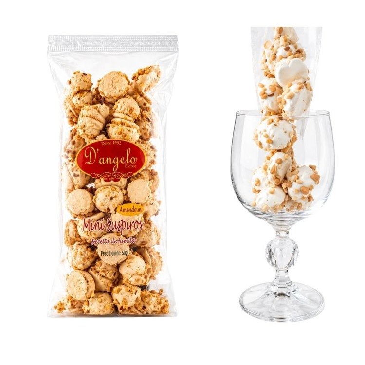 Mini Suspiros de Amendoim Doces D'Angelo 50 g