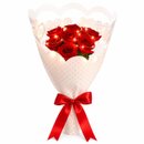 Buquê 7 Rosas Vermelhas Artificiais+ Pisca Led+Ferrero