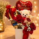 Kit Parabéns Ferrero Rocher Urso Doces Rosas