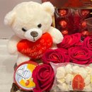 Cesta Grande Presente Urso Pelúcia Rosas Artificias