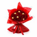 Buquê 12 Rosas Vermelhas Artificiais 6 Ferreros Rocher