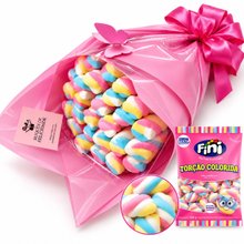 Buquê Marshmallow Torção Colorida Dia das Crianças Ros
