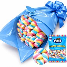 Buquê Marshmallow Torção Colorida Dia das Crianças Azu