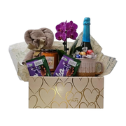 Cesta Amor Especial de Chocolate Lindt e Vinho