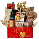 Cesta Mozao Especial Com Lindt Vinho Orquidea e Kinder