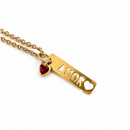 Colar Amor com Pingente Coração Banhado A Ouro 18k