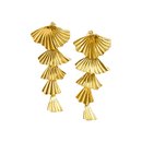 Brinco Cascata Folhas Banho Ouro 18k