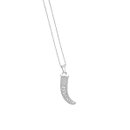 Colar Amuleto Cravejado Banhado A Ródio Branco