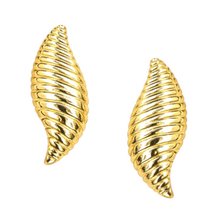 Brinco Gota Listrado Banho Ouro 18K