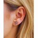 Brinco Flor Cravejado Colorido Banhado A Ouro 18k