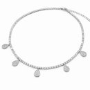 Colar Riviera Gotas Cravejadas Ródio Branco