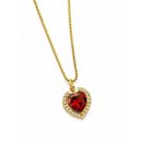 Conjunto Colar e Brinco Coração Banho Ouro 18k