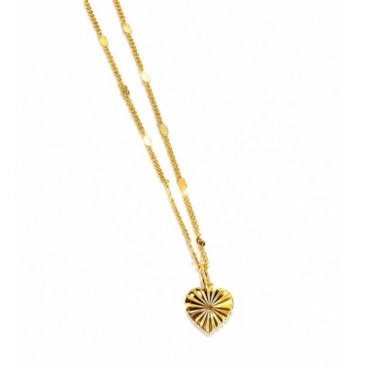 Colar com Pingente de Coração Banho Ouro 18k
