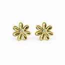 Brinco Flor Ponto de Luz Banhado a Ouro 18K