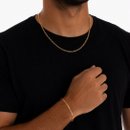Conjunto Masculino Colar e Pulseira Banhado Ouro 18k