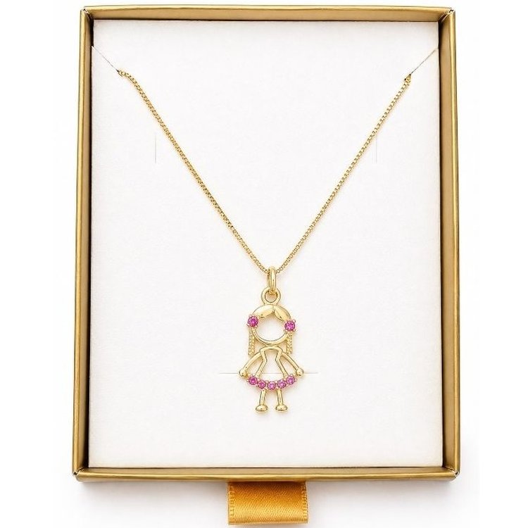 Colar Menina banhado a Ouro 18k