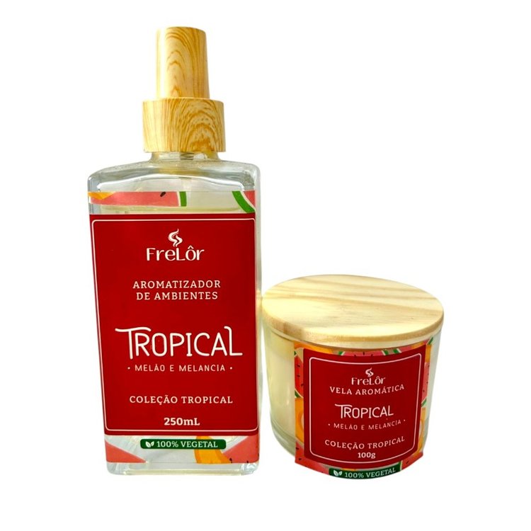 Kit Home Spray Vela Aromática Melancia e Melão