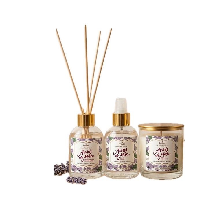 Kit Dia das Mães Vela, Difusor e Home Spray