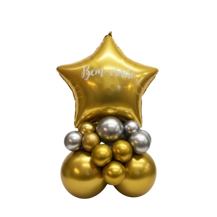 Arranjo Balão Metalizado de Estrela Bem Vindo