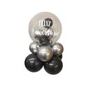 Arranjo com Balão Bubble Preto P Feliz Aniversário