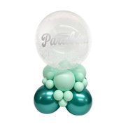 Arranjo com Balão Bubble Verde M Parabéns