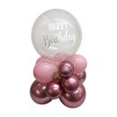 Arranjo com Balão Bubble Rosa G Happy Birthday