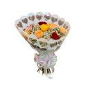 Buquê Tradicional do Amor (12 Rosas Coloridas)