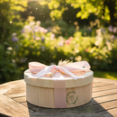 Cesta De Café Da Manhã Box Redonda De Madeira