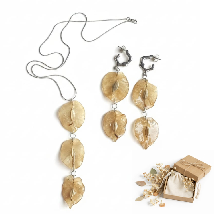 Joia Botânica Bougainvillea Banho Nobre Prata