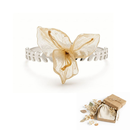 Joia Botânica Bracelete Bougainvillea Banho Prata