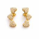  Conjunto Coração Pavê Ouro 18K Semijoia Premium