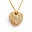  Conjunto Coração Pavê Ouro 18K Semijoia Premium