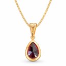 Conjunto Gota Vermelha Dourado Feminino Luxo