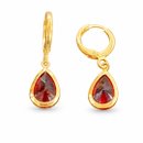 Conjunto Gota Vermelha Dourado Feminino Luxo