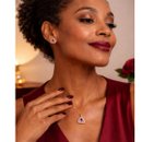 Conjunto Dourado Triângulo Lilas Luxo