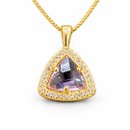 Conjunto Dourado Triângulo Lilas Luxo