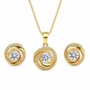 Conjunto Luxo com Zircônias Banhado a Ouro 18k Elegant