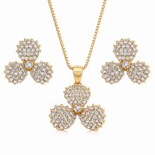 Conjunto Luxo em Zircônias Banhado a Ouro 18k Premium